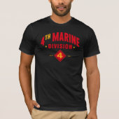 4e Marine Divisie "Fighting Fourth" Zwart T-shirt (Voorkant)