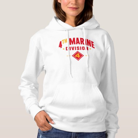 4e Marine Divisie "Vechten Vierde" Vrouwen Hoodie (Voorkant)