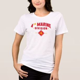4e Marine Divisie "Vechten Vierde" Vrouwen Tri-Blend Shirt
