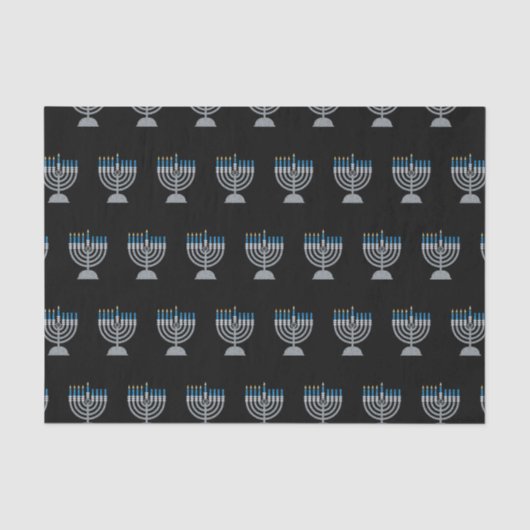4e nacht Hanukkah Glitter Tissue Paper Tissuepapier (Voorkant)