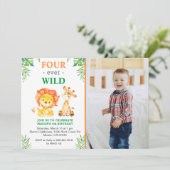 4e Oerwoud van de Wilde Safari Lion Vierde verjaar Kaart (Staand voorkant)
