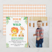 4e Oerwoud van de Wilde Safari Lion Vierde verjaar Kaart (Voorkant / Achterkant)