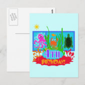 4e onderzeese avontuur verjaardag Tshirts Briefkaart (Voorkant / Achterkant)