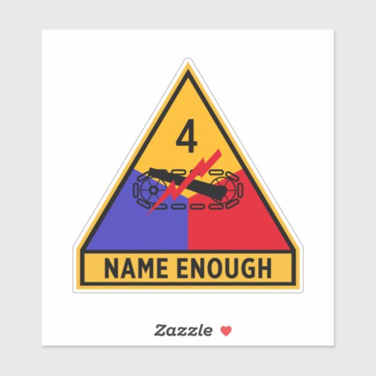 4e pantserdivisie "Name Enough" Sticker (Vel)
