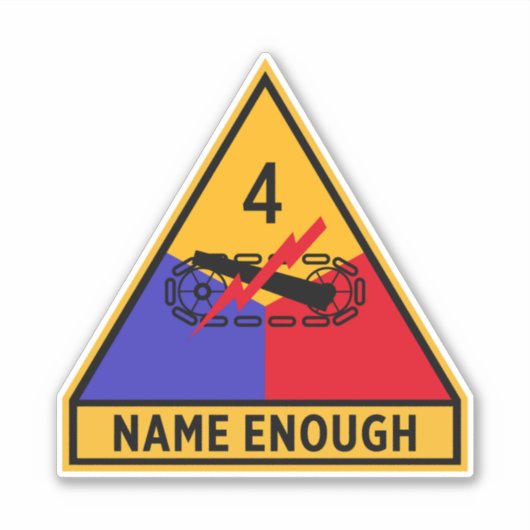 4e pantserdivisie "Name Enough" Sticker (Voorkant)