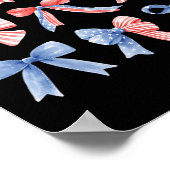 4e Patriottische Coquette Meisje Amerikaanse vlag  Poster (Hoek)