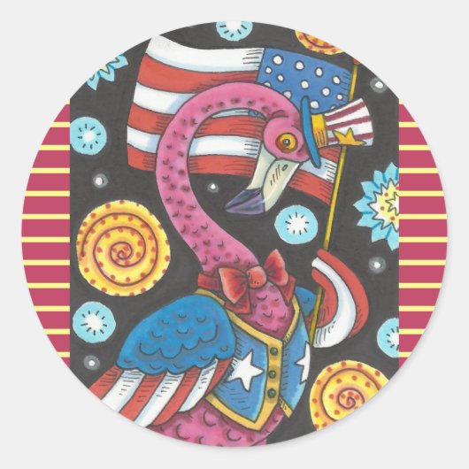 4E PINK FLAMINGO STICKERS Ronde van JULI * Databla (Voorkant)