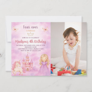 4e Prinses verjaardag uitnodiging met foto