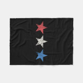 4e Rood Wit Blauw Sterren Schattige USA Patriottis Fleece Deken (Voorkant (Horizontaal))