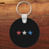 4e Rood Wit Blauw Sterren Schattige USA Patriottis Sleutelhanger (Voorkant)