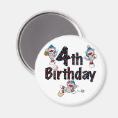 4e sok aap honkbal verjaardag magneet (Voorkant / Achterkant)