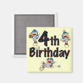 4e sok aap honkbal verjaardag magneet (Voorkant / Achterkant)