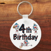 4e sok aap honkbal verjaardag sleutelhanger (Voorkant)