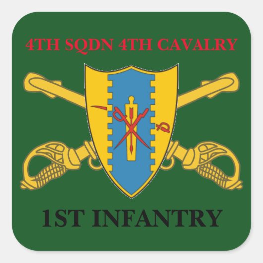 4E SQUADRON 4E CAVALERIE 1E INFANTERIE STICKERS (Voorkant)