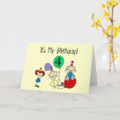 4e Stick Kinder Partij Verjaardag Tshirts en gesch Kaart (Gele Bloem)