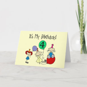 4e Stick Kinder Partij Verjaardag Tshirts en gesch Kaart