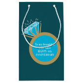 4e trouwdag Jubileum blauwe topaz ring 4 jaar Klein Cadeauzakje (Achterkant)