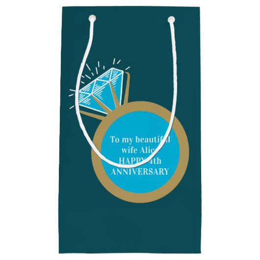 4e trouwdag Jubileum blauwe topaz ring 4 jaar Klein Cadeauzakje (Voorkant)