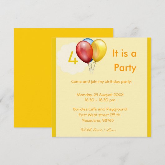 4e uitnodiging (Voorkant / Achterkant)