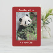 4e uitnodiging van de Birthday Party, Giant Pandas (Staand voorkant)