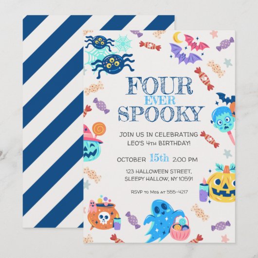 4e uitnodiging van de partij Halloween van de gebo (Voorkant / Achterkant)