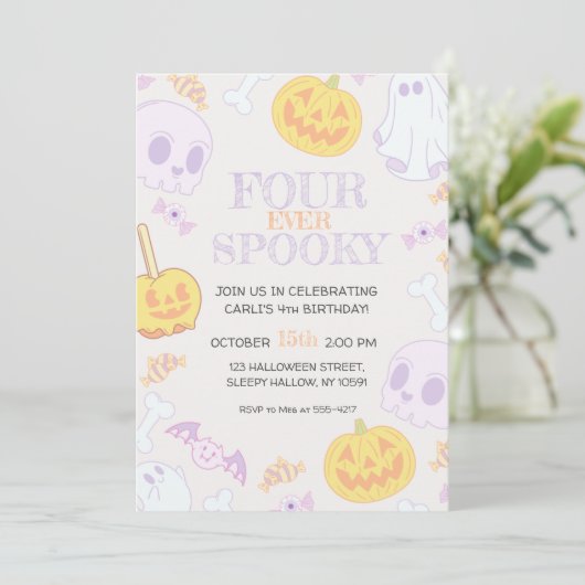 4e uitnodiging van de partij Halloween van de gebo (Staand voorkant)