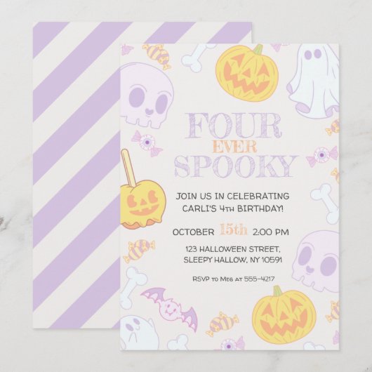 4e uitnodiging van de partij Halloween van de gebo (Voorkant / Achterkant)