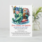 4e uitnodiging van de poolpartij van juli (Staand voorkant)