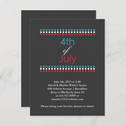 4e uitnodiging van juli (Voorkant / Achterkant)