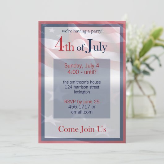 4e uitnodiging van juli (Staand voorkant)