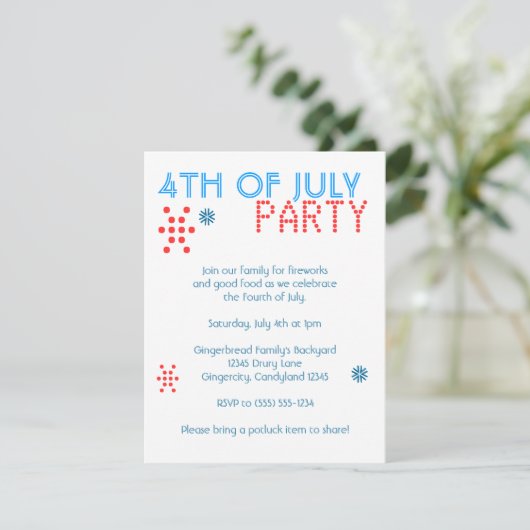 4e uitnodiging van juli (Staand voorkant)