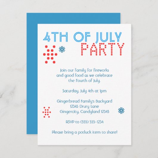 4e uitnodiging van juli (Voorkant / Achterkant)