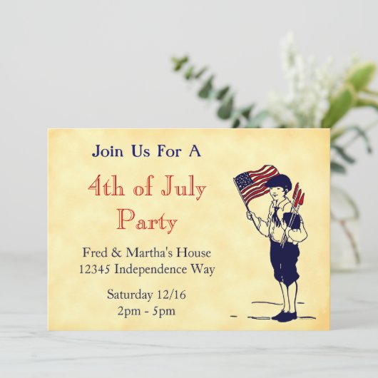 4e van de Partiotic Editable Uitnodigingen van de  (Staand voorkant)