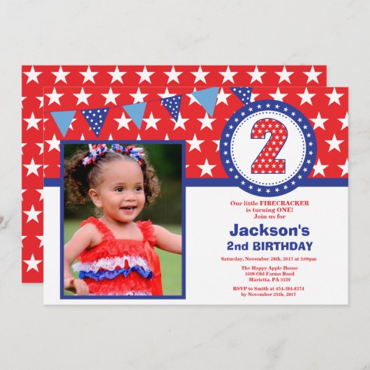 4e van de tweede uitnodiging van de Tweede verjaar (Voorkant / Achterkant)