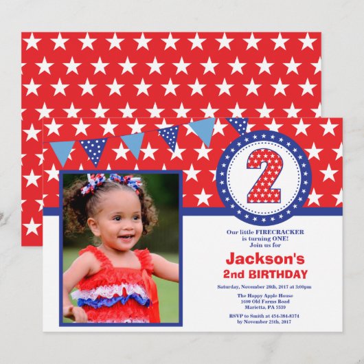 4e van de tweede uitnodiging van de Tweede verjaar (Voorkant / Achterkant)