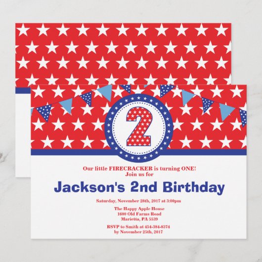 4e van de tweede uitnodiging van de Tweede verjaar (Voorkant / Achterkant)