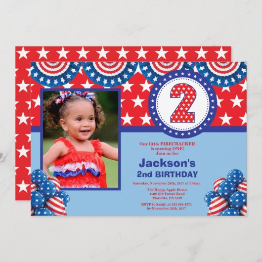 4e van de tweede uitnodiging van de Tweede verjaar (Voorkant / Achterkant)