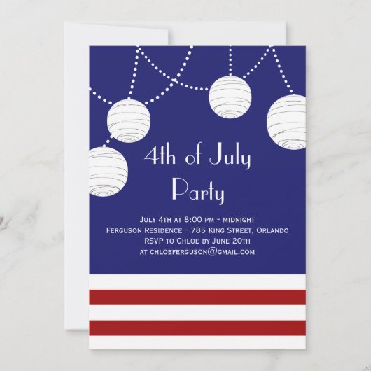 4e van de Uitnodiging van de Lantaarns van de Part (Voorkant)