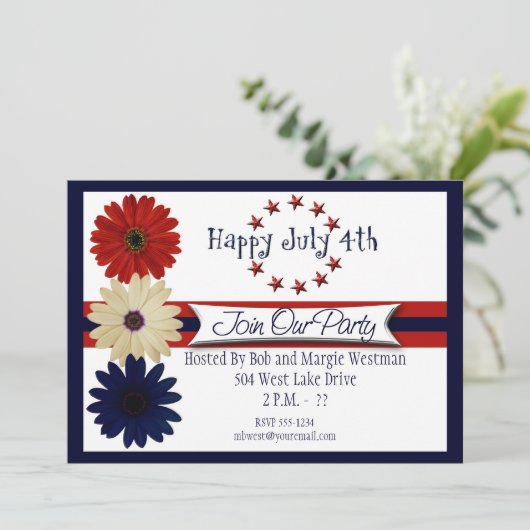 4e van de uitnodigingen van juli (Staand voorkant)