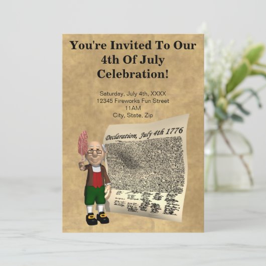 4e van de uitnodigingen van juli (Staand voorkant)