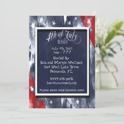 4e van de uitnodigingen van juli (Staand voorkant)