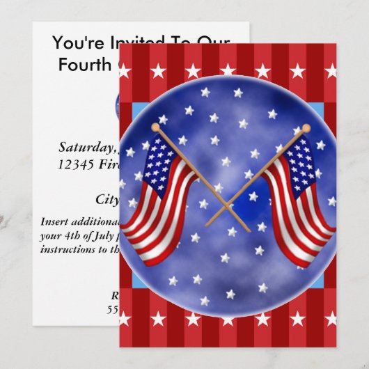 4e van de uitnodigingen van juli (Voorkant / Achterkant)