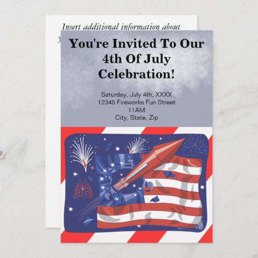 4e van de uitnodigingen van juli (Voorkant / Achterkant)