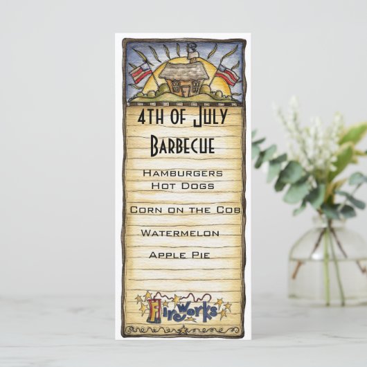 4e van het barbecue-menu van juli menu (Staand voorkant)