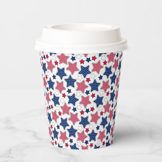 4e van juli-papierbekertjes papieren bekers (Achterkant)