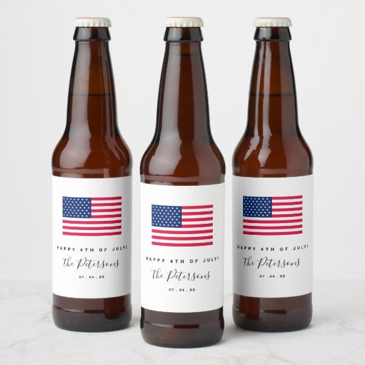 4e van juli Partij BBQ Bier Etiket (Flessen)