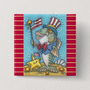 4E VAN JULI PATRIOTISCHE VIS EN STARFISH BUTTON Sq