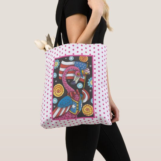 4E VAN JULI PINK FLAMINGO, VOGELS CANVAS TAS Med. (Dichtbij)
