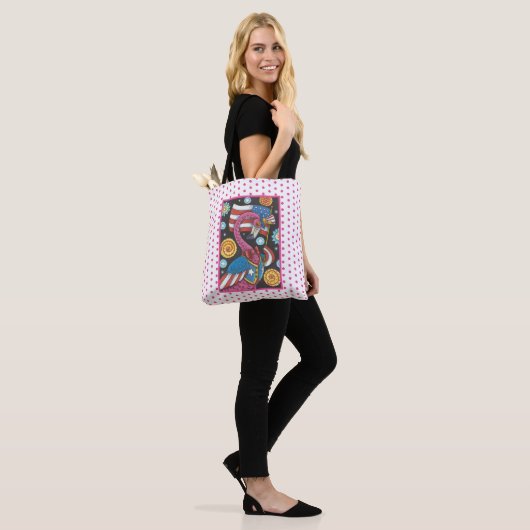 4E VAN JULI PINK FLAMINGO, VOGELS CANVAS TAS Med. (Op model)
