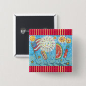 4E VAN JULY GANG & FIREWORKS BUTTON Square (Voorkant /achterkant)